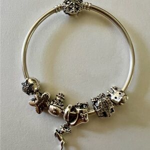 Sterling Silver Pandora Bracelet with Charms